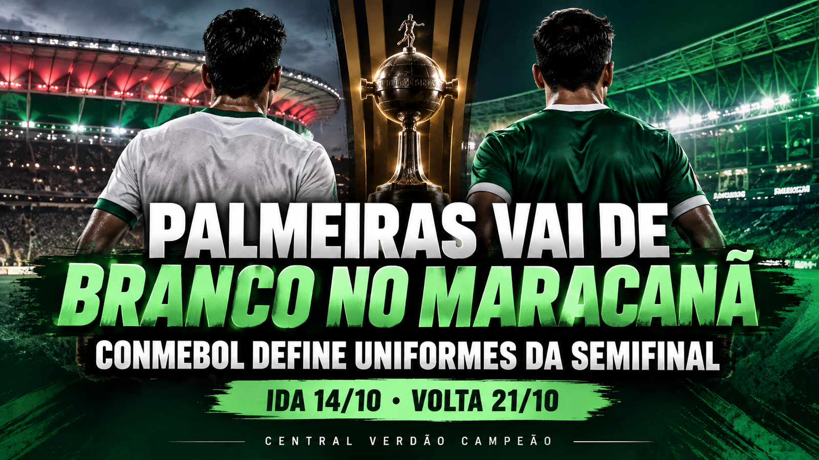 Palmeiras jogará de branco no Maracanã contra o Fluminense; Conmebol define uniformes da semifinal