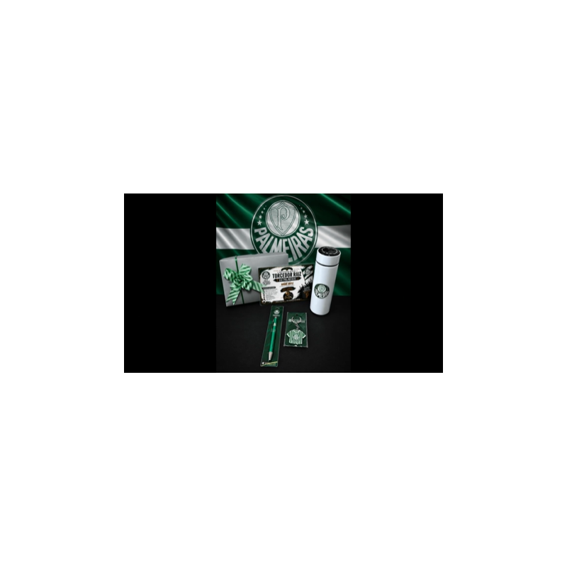 Kit Box Palmeiras com Garrafa, Caneta, Chaveiro e Camiseta